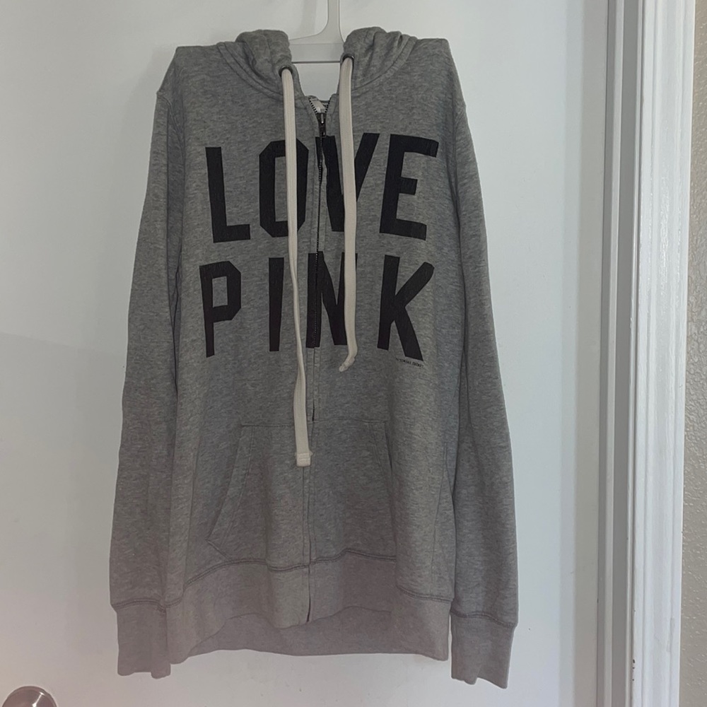Victoria Secret PINK grey jacket with hoodie